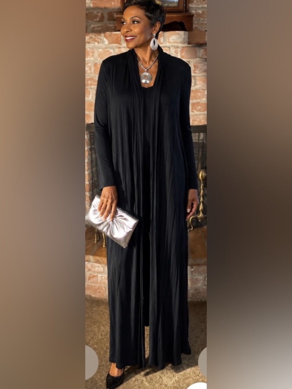 Nene Leakes 2 Pc Women's Maxi Duster— Midi Asymmetrical Dress